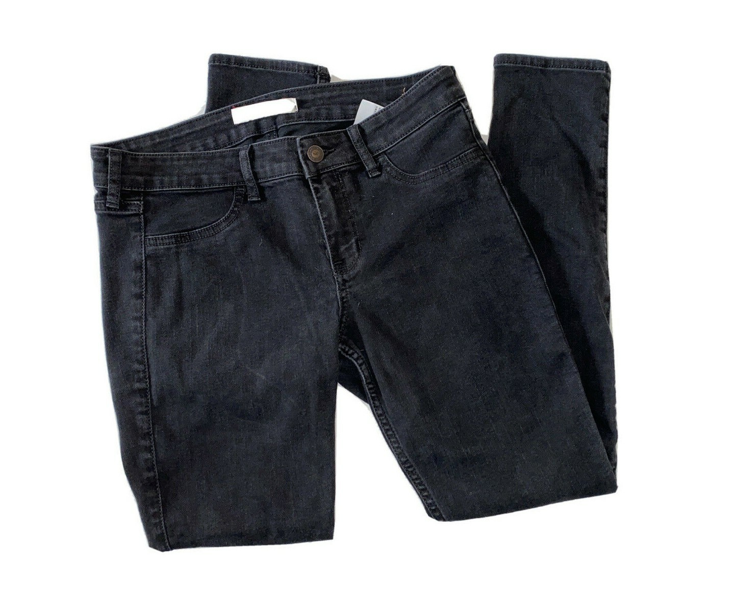 Hollister Skinny Jeans Jeggings Black 29x27 9S Short Low Rise Faux Front Pockets-image