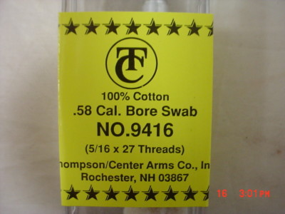 TC Arms Muzzleloader Black Powder  .58 Cal Bore Swab   9416  lot of 10