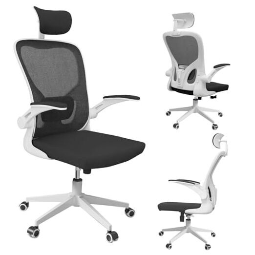 Home Mesh Offiec Chair,Ergonomic Exclusive Desk Chair,High Back Black+white
