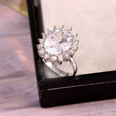 Rock Crystal Quartz Ring Statement Minimalist Everyday Wedding jewelry