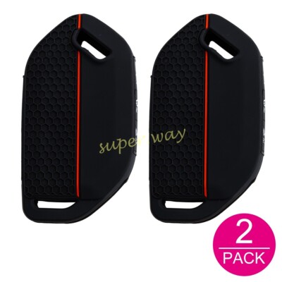 2x Silicone Car Key Case Cover Holder For 2025 Kia Telluride K5 Sorento Carnival