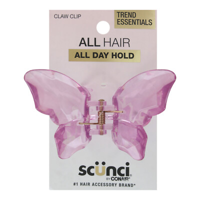 Scunci U Got This Real Style Acrylic Butterfly Jaw Clip, Purple,