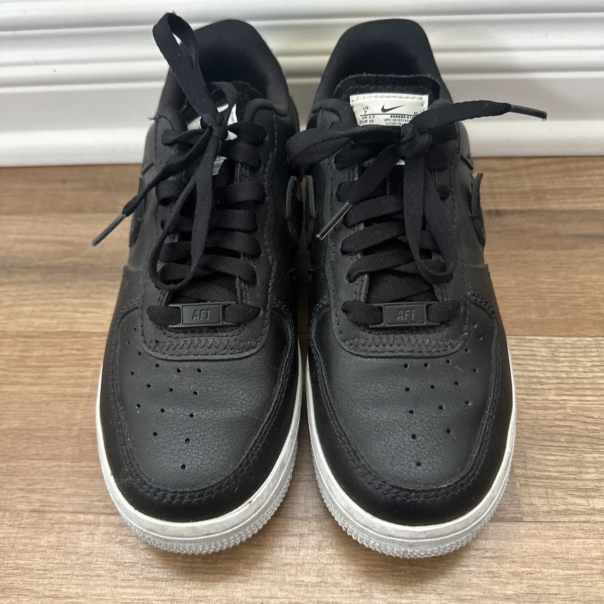 Women Size US Nike Air Force One Black Shoes Inside Out Edition - Main Image