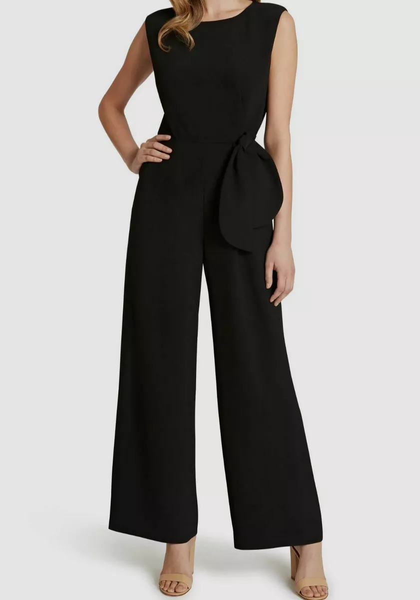 Tahari crepe jumpsuit hotsell