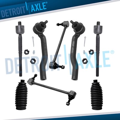 8pc Front Inner & Outer Tie Rods Sway Bars for 2007 2008-2012 Nissan Cube Versa