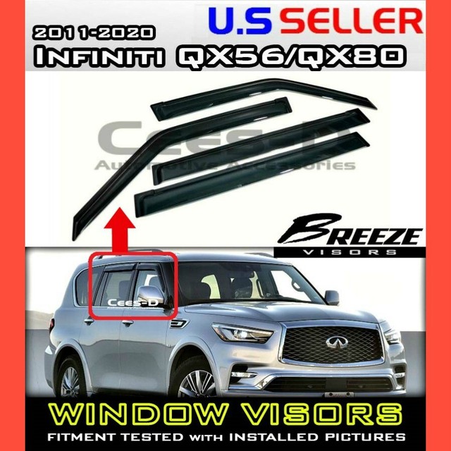 for 1120 Infiniti QX56 QX80 / WINDOW VISORS DEFLECTOR RAIN GUARD VENT