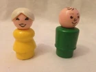 VTG Fisher Price Little People Lot Grandma W White Hair & Boy 1972 Nursery Set