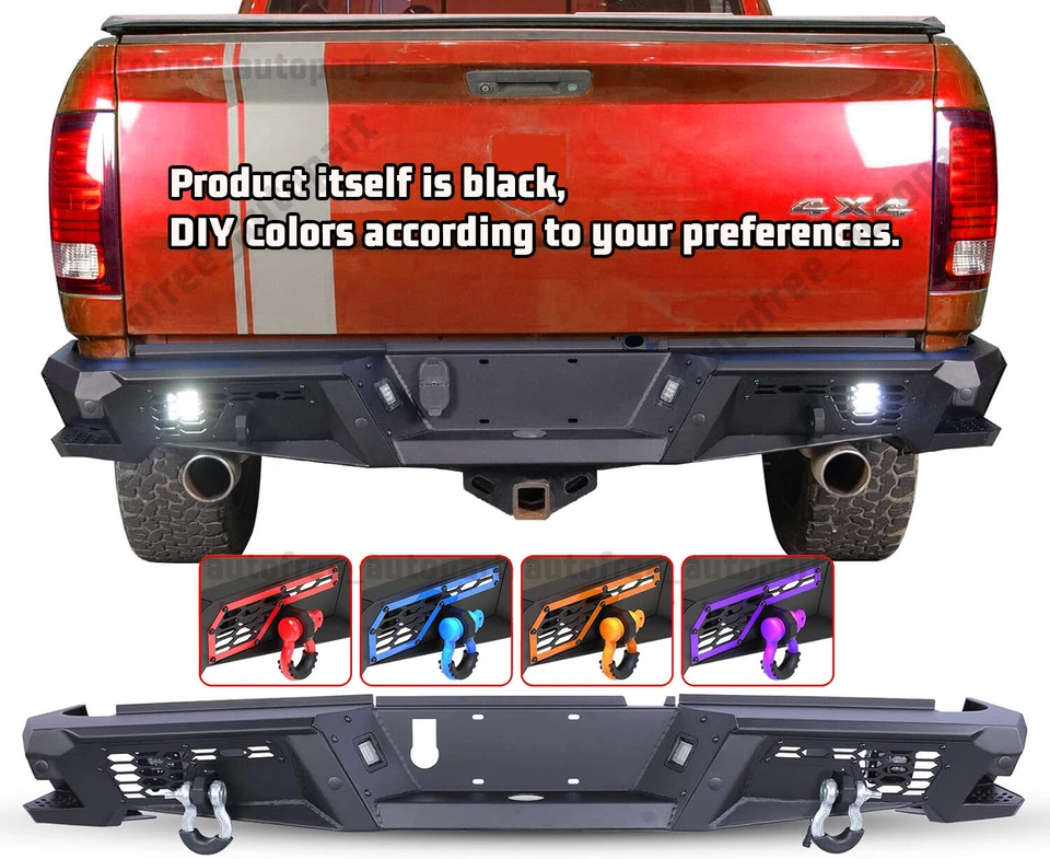 Rear Bumper w/LED Lights For 2009-2018 Dodge Ram 1500/2019-2024 Ram 1500 Classic - Image 2 of 4