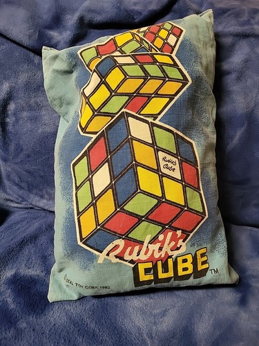 Very Rare Vintage Rubik's Cube Pillow 1982 Ideal Toy Corp. Gaming Retro Plush