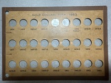Wayte Raymond Coin Boards No.1352 BUnited States Gold Dollars 1854-1863 - O5