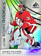 2019-20 SP Game Used RAINBOW /298 Kaden Fulcher ROOKIE #165 Detroit Red Wings Sp