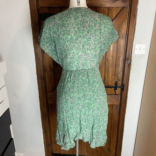 Berenice Women’s Green Floral Short Sleeve Wrap Knee Length Dress Size 36 UK 8 - Picture 3 of 7