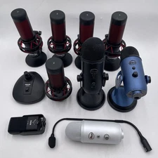 Lot of 10 Defective Microphones HyperX/Logitech/Rode/Tascam FOR PARTS - READ