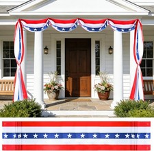 Patriotic Door Decoration 4th of July American Flag Bunting Banner 1.6x20Ft Larg