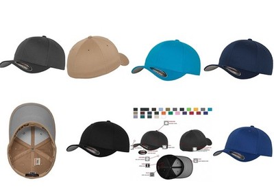 FLEXFIT Fitted Baseball Cap Wolloptik 25 Farben Schirmunterseite silber 6277 NEU