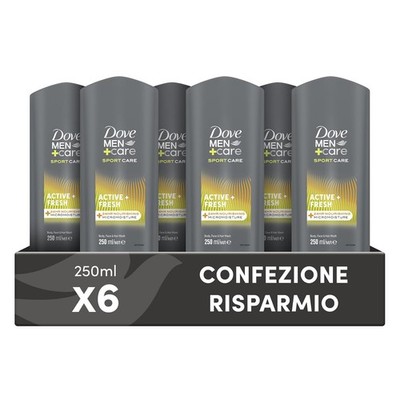 Dove Men Care Duschgel Sports Active 3in1 6er Pack MicroMoisture 6x250ml