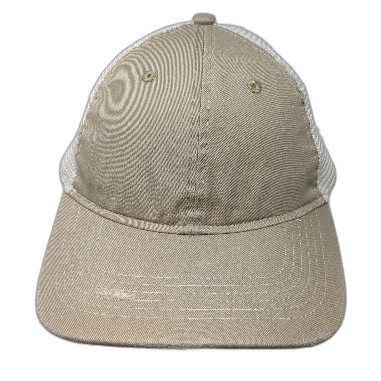Port Authority Snapback Mesh Back Trucker Hat Beige One Size Blank