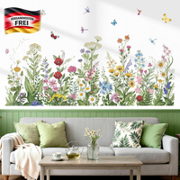 wondever Wandtattoo GrüNe Pflanzen Wildblumen Wandaufkleber Blumenwiese Gras Blä