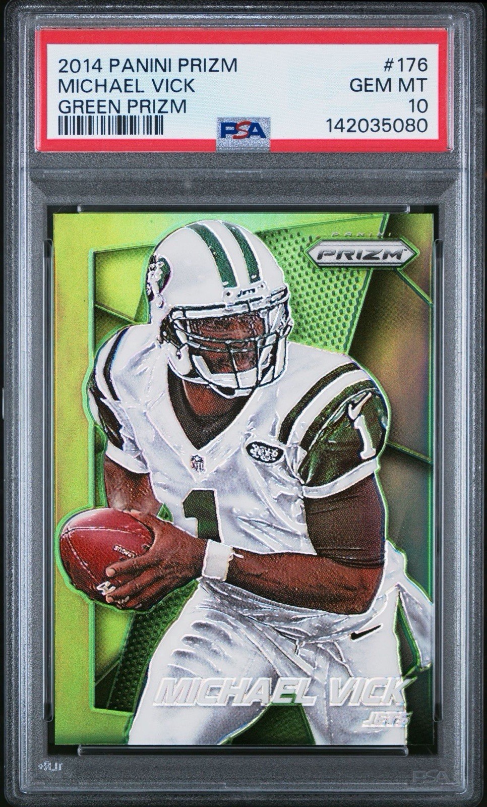 2014 Panini Prizm Prizms Green Michael Vick #176 PSA 10 New York Jets