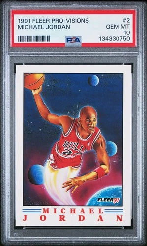 1991 FLEER PRO-VISIONS #2 MICHAEL JORDAN PSA 10