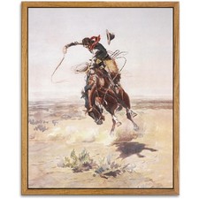 Southwestern Vintage Wall Art - Framed Cowboy...