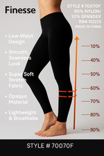 Finesse Low Waist Black Seamless Leggings Style 70070F Nylon Spandex Pick Size