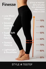 Finesse Low Waist Black Seamless Leggings Style 70070F Nylon Spandex (Pick Size)
