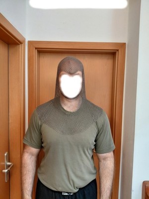 Larp Kettenhaube leicht aus Aluminium verschweißt groß