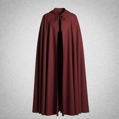 Mittelalter Cape dunkelbraun Baumwolle Kapuze LARP Medieval Hooded Cloak Cosplay