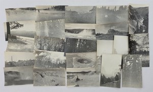 1910s antique YELLOWSTONE YOSEMITE NATIONAL PARK PHOTO 23p lot geyser waterfall