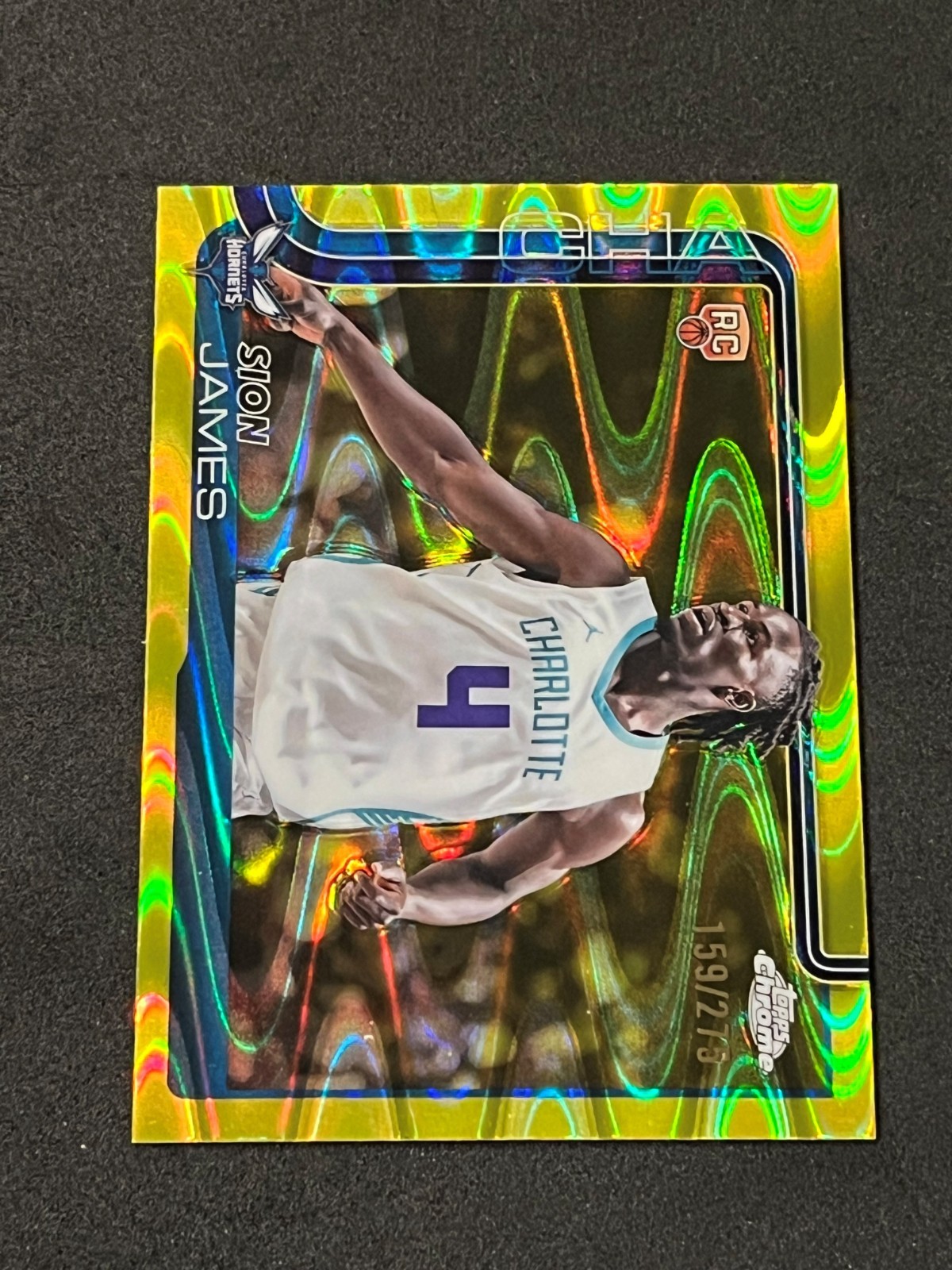 2025-26 Topps Chrome Basketball Sion James Yellow RayWave Refractor 159/275 #283