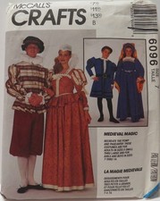 McCall's 5947 Child's Medieval costume pattern, boys/girls, size 7, uncut