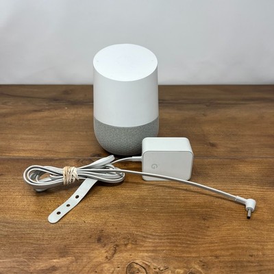 Google Home Smart Speaker Assistant White w/ Power Adapter TESTED Working 