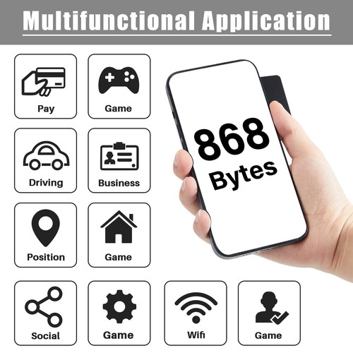 100 pezzi schede NFC vuote PVC nere chip 868 byte schede di memoria a colori digitale P - Foto 4 di 7