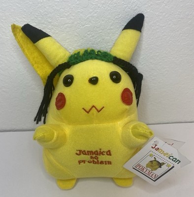 Jamaican Pikachu Pokemon Plush Jamaica No Problem Rasta W/ Tag Pokyman