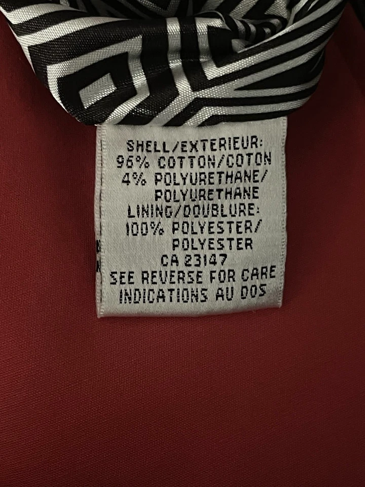 De Colección Danny & Nicole 2 piezas Mujeres Rojo Cuello Animal Chaqueta Larga Vestido Sin Mangas Talla 12 Foto 4 de 4