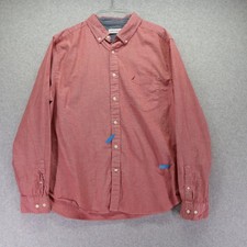 Nautica Shirt Mens XL Business Casual Pocket Button Up Red Long Sleeve