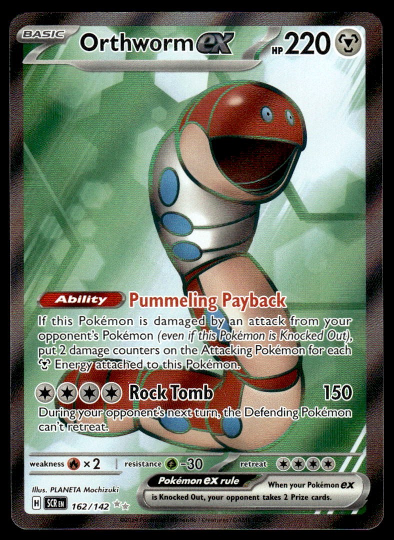 Pokemon TCG SV07: Stellar Crown #162/142 Orthworm ex NM