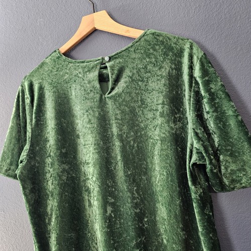 Chemisier femme vintage Blair Boutique velours vert taille M - Photo 4/7