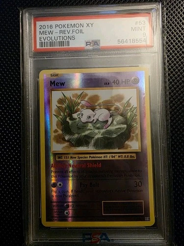 PSA 9 MINT Mew Evolutions Reverse Holo XY 2016 Pokemon 53/108