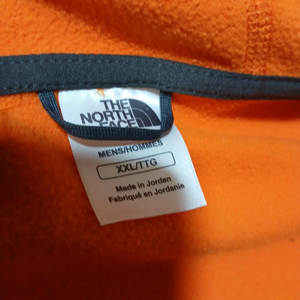 Sudadera con Capucha The North Face Para Hombre 2XL Naranja Gris Cremallera Completa Forrada de Vellón Bloques de Color Foto 3 de 4