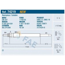 4x Glühkerze für Peugeot 206 2A/C CC 2D SW 2E/K 307 3A/C 3E 3H 407 6D | 239758