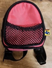 Build A Bear Backpack Pink Black School Bag Zipper Teddy Doll Accessory Toy EUC