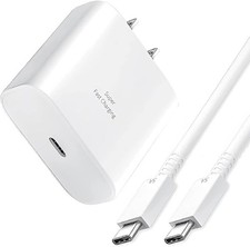 45W USB-C Fast Charger Adapter for Samsung Galaxy S25/S23 6FT Cable