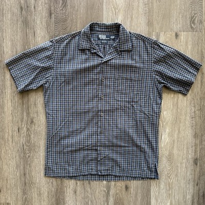 Vtg 90s Polo Ralph Lauren Shirt Mens S Plaid Caldwell Loop/Camp Collar Button Up