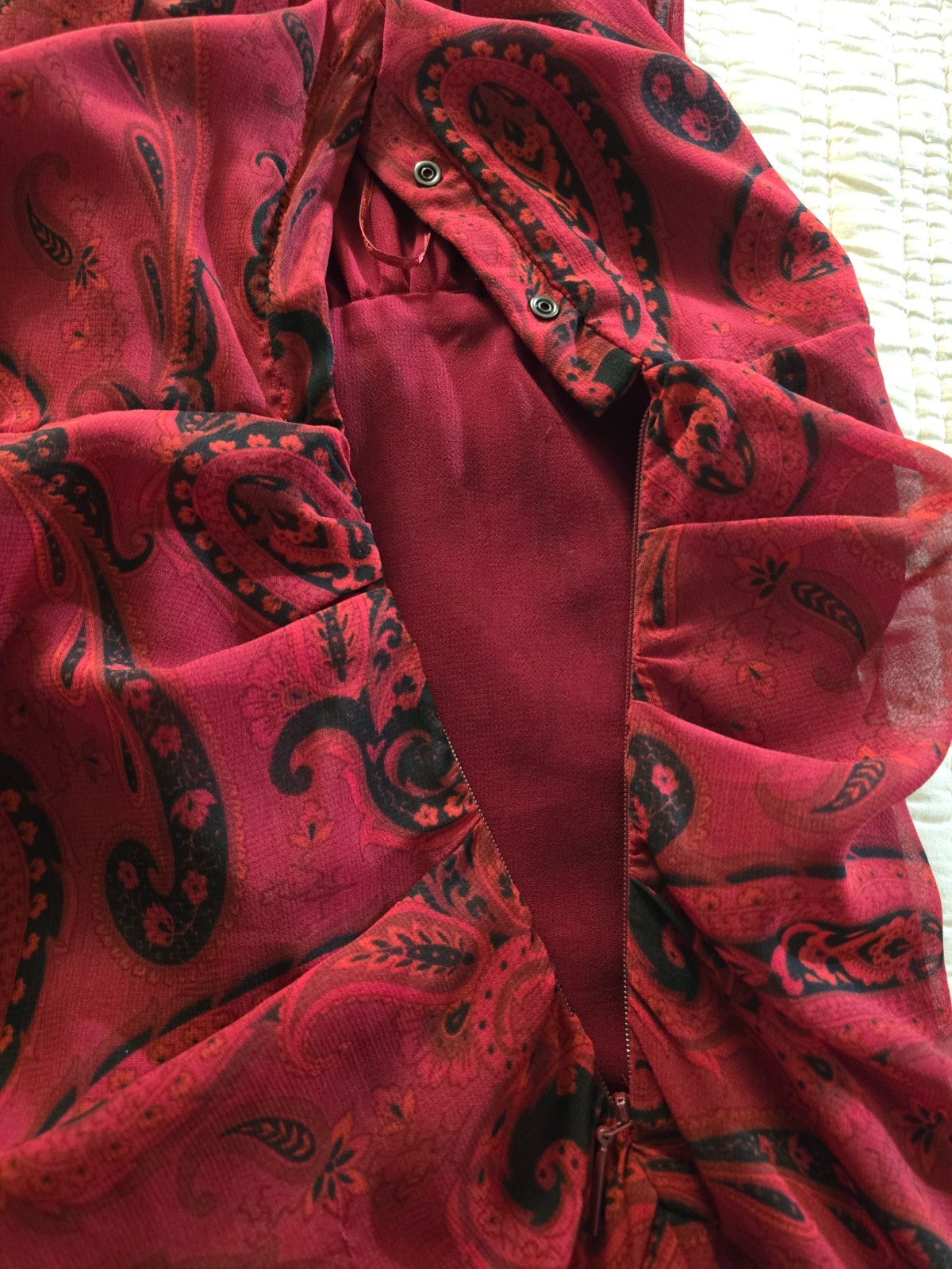 Ming Mango Women's Size XL Paisley Print Red Halter Top Sunrise Dress NWT thumbnail 7