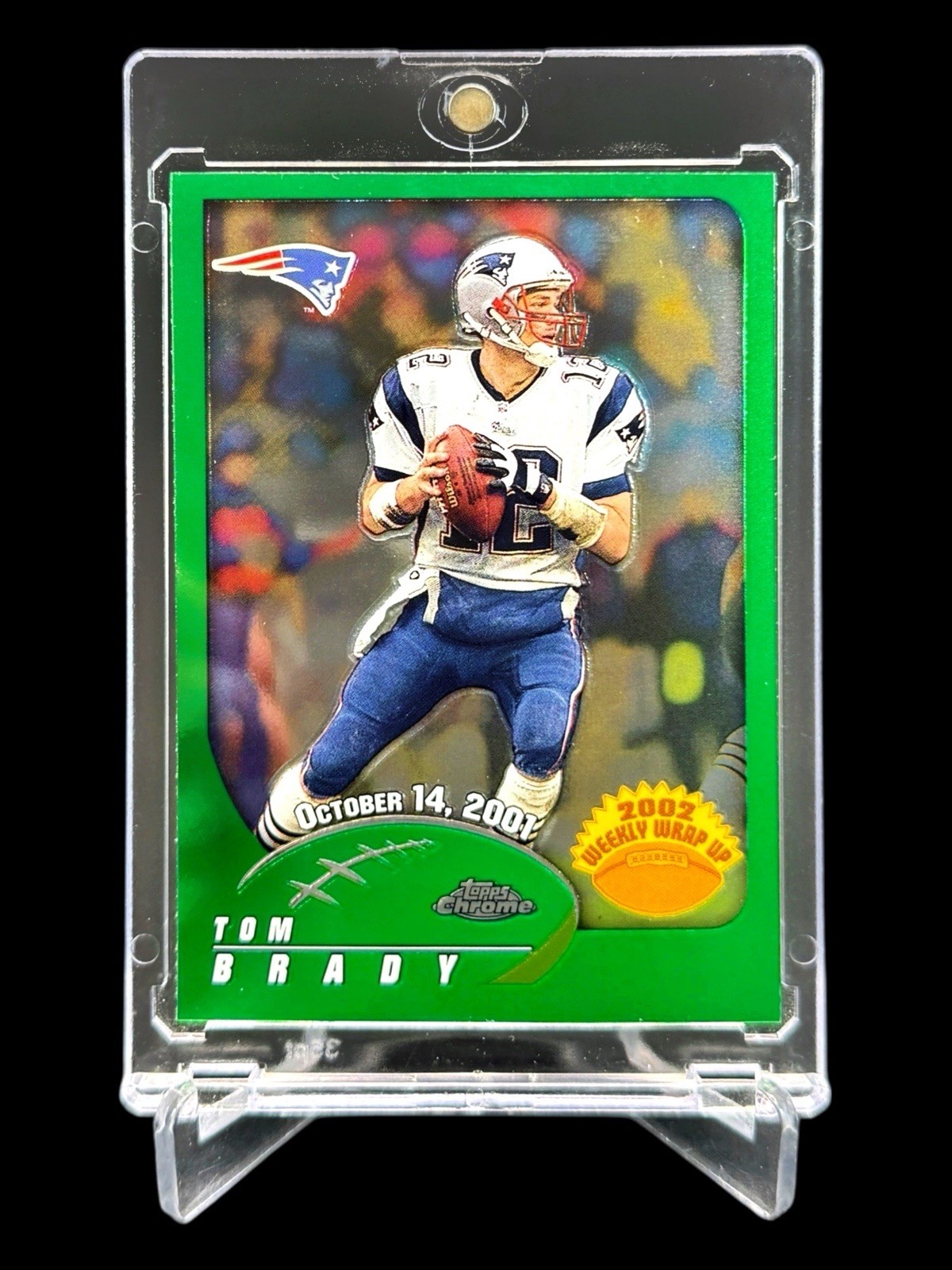 2002 Topps Chrome TOM BRADY “WEEKLY WRAP UP” GREEN BORDER #150🔥RARE🔥SHARP🔥