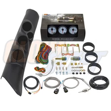 GlowShift W7 Boost EGT Trans Temp Gauges, Pillar Pod for 98-02 Dodge Ram Cummins