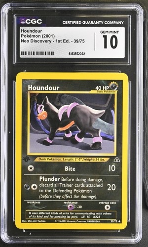 Houndour (1st Edition) graded CGC 10 for sale on eBay