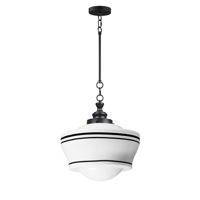 Maxim Lighting Eureka 1 Light 20'' Pendant, Black/White - 21533WTBK
